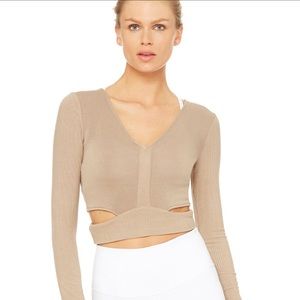 ALO YOGA AURA CROP LONG SLEEVE